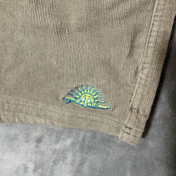 Katin Mens Size M Shorts Corduroy Drawstring Beige Slash Pockets Elastic Waist - Picture 2 of 9